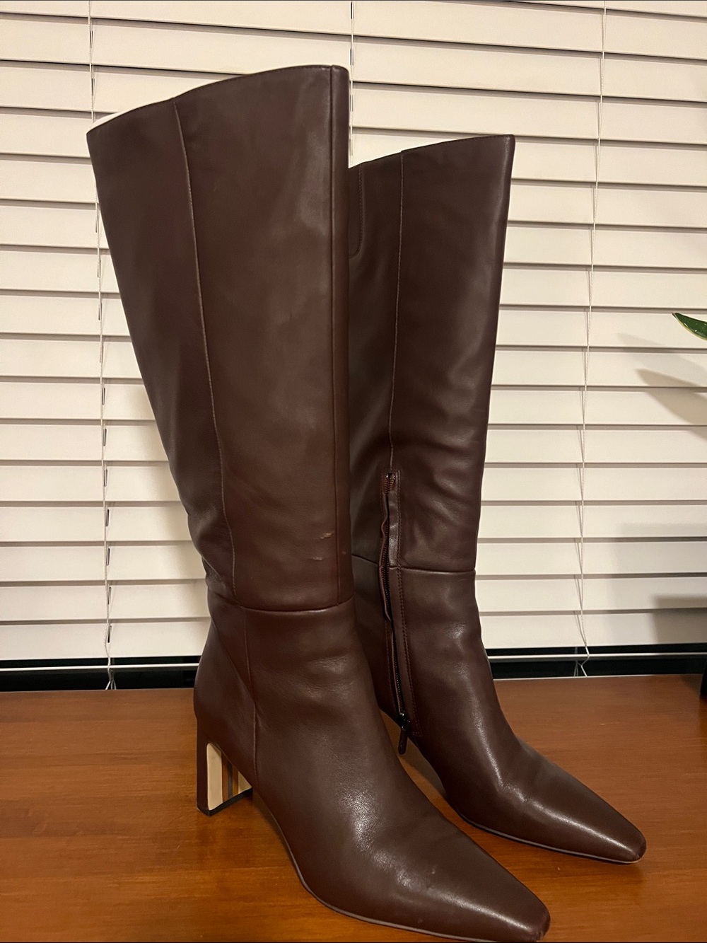 Sam Edelman Tall Maroon Leather Boots - Classic Knee-High Style